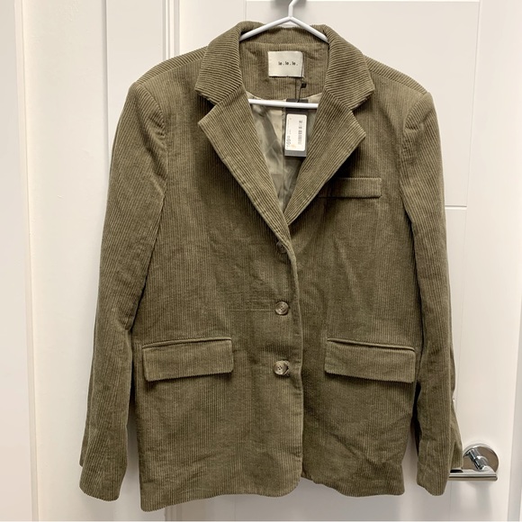 Oversized olive green boyfriend blazer - Picture 1 of 5